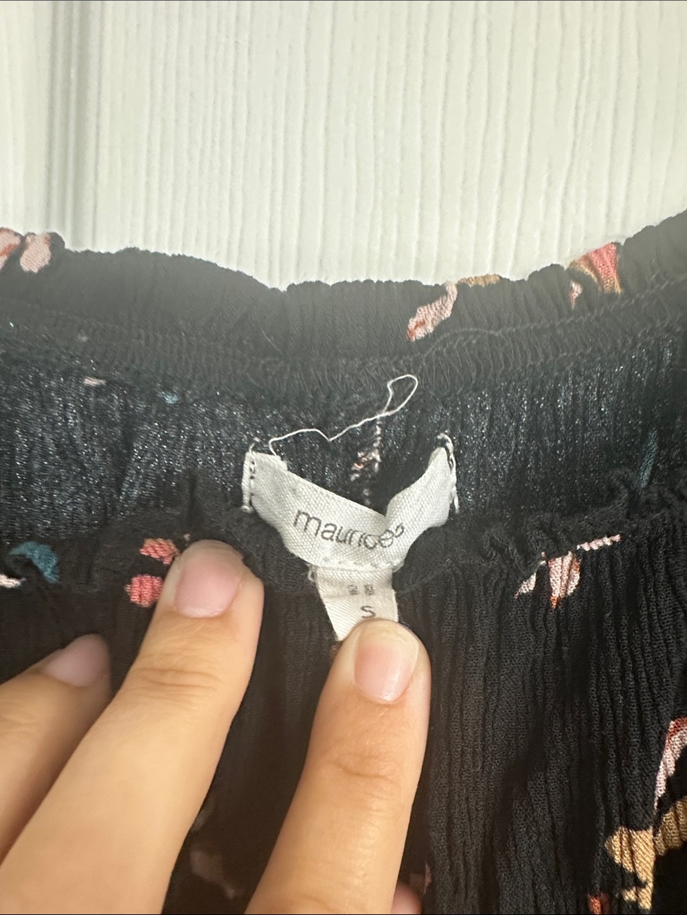 Maurices Black Floral Scoop-Neck Blouse - Picture 2 of 3